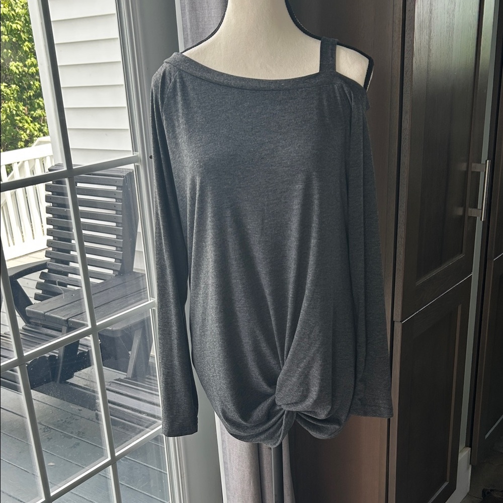 Elegant Charcoal Long Sleeve Top